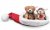 STEIFF Teddy Bear and Hedgehog in Santa Hat