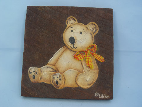 Wooden Bear Plaque - Click Image to Close
