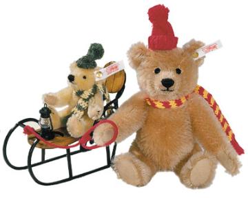 STEIFF Christmas Snow Ride Teddies 2002 - Click Image to Close