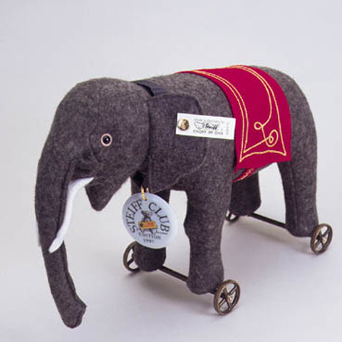 STEIFF CLUB Elephant on Wheels 1997 - Click Image to Close